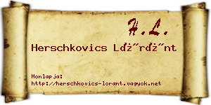 Herschkovics Lóránt névjegykártya