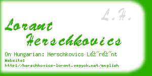 lorant herschkovics business card